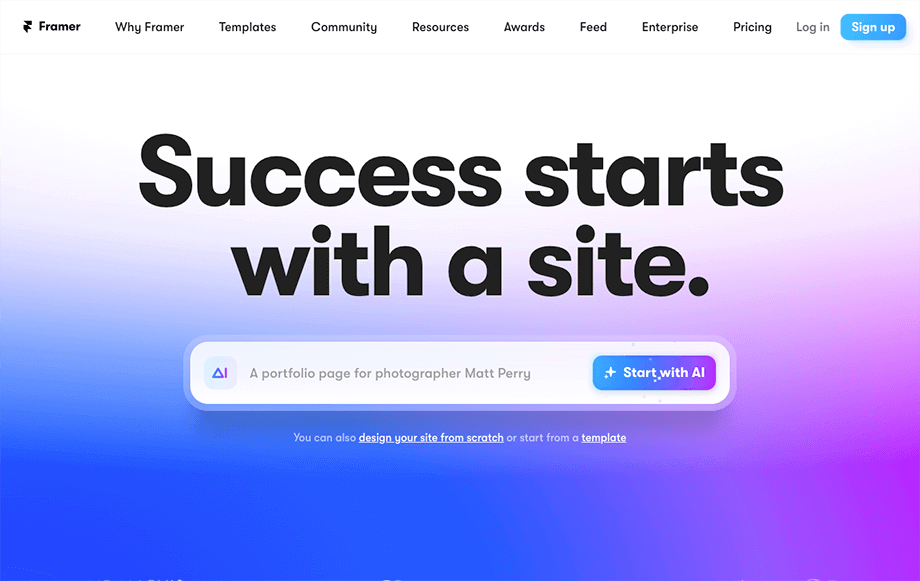 Framer - Top 8 No-Code Website Builders - zackaira.com