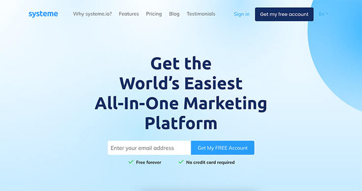 Systeme.io - Best Email Marketing Software - zackaira.com